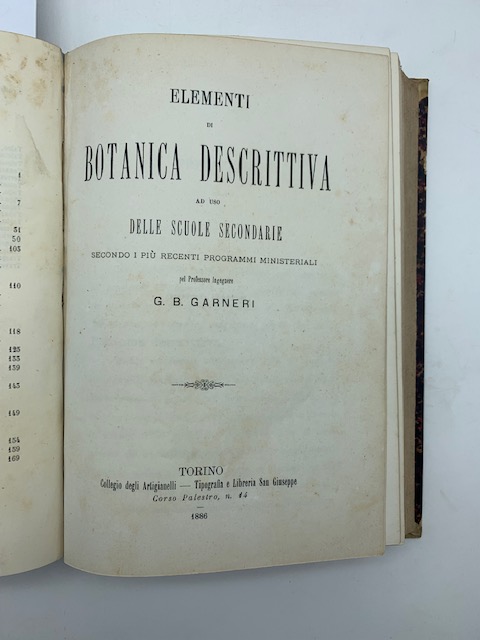 Elementi di botanica descrittiva ad uso delle scuole secondarie secondo i più recenti programmi ministeriali